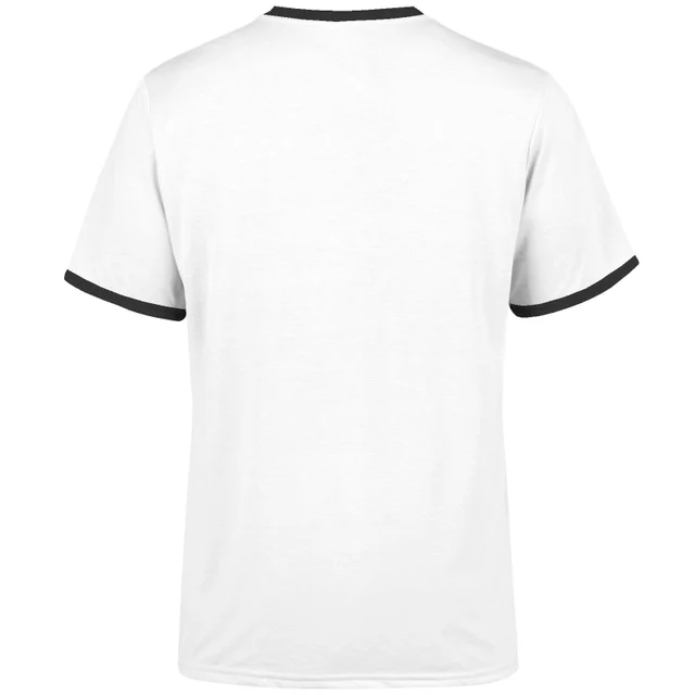 Back To The Future Symbols Embroidered Unisex Ringer T-Shirt - White/Black