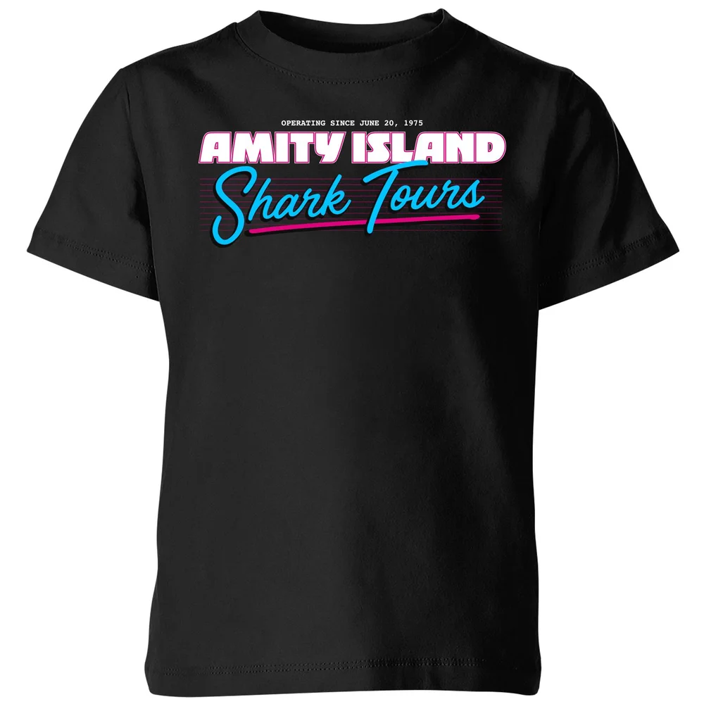 Jaws Amity Island Shark Tour Kids' T-Shirt - Black - 3-4 Years Image 1