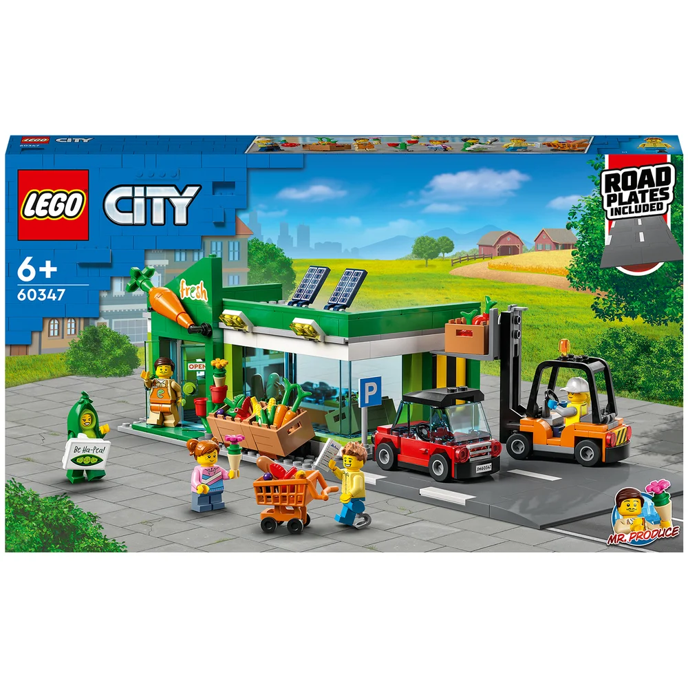 LEGO City: Grocery Store Set with Toy Car & Road Plate (60347) Image 1