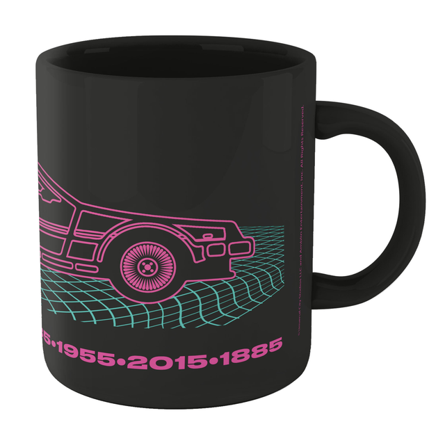 Back To The Future BTTF Neon Delorean Mug - Black