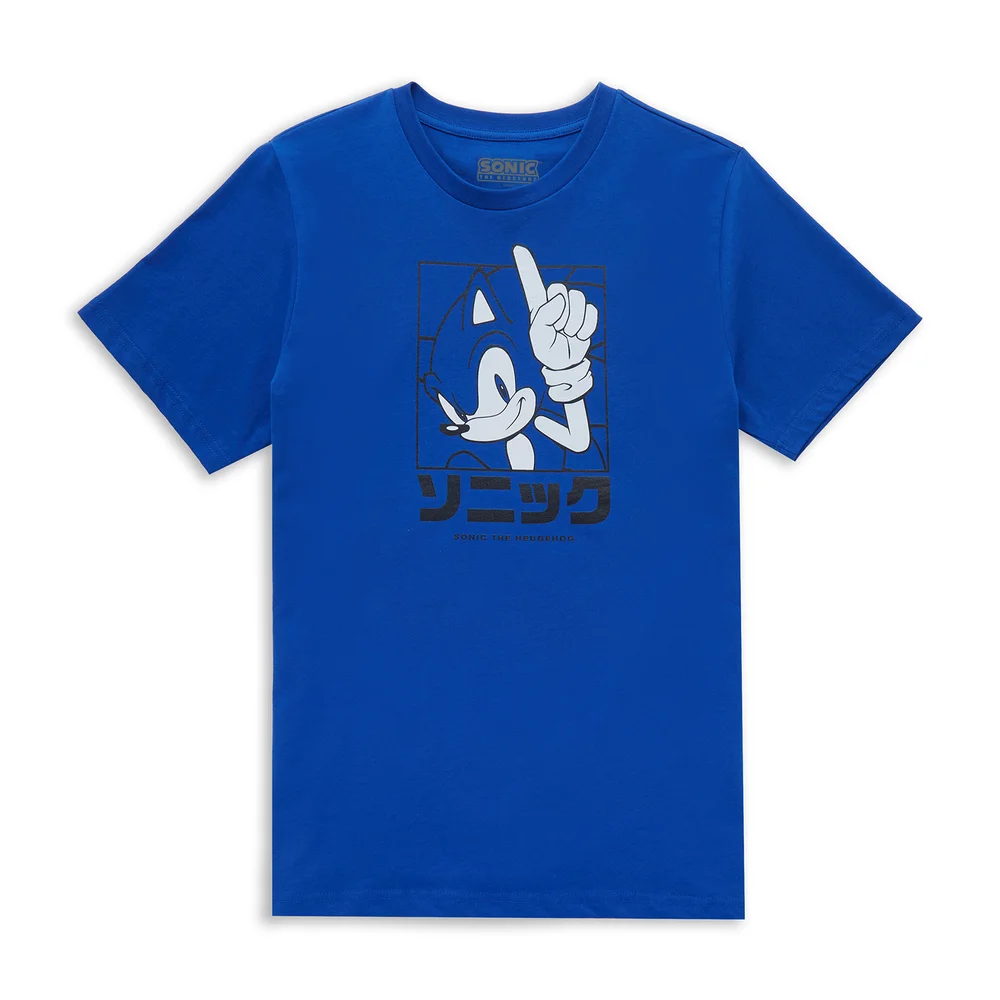 Sonic The Hedgehog Sonic Katakana Men's T-Shirt - Blue - S Image 1