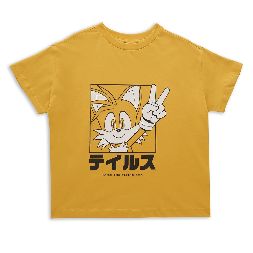 Sonic The Hedgehog Tails Face Kids' T-Shirt - Mustard - 3-4 Years Image 1