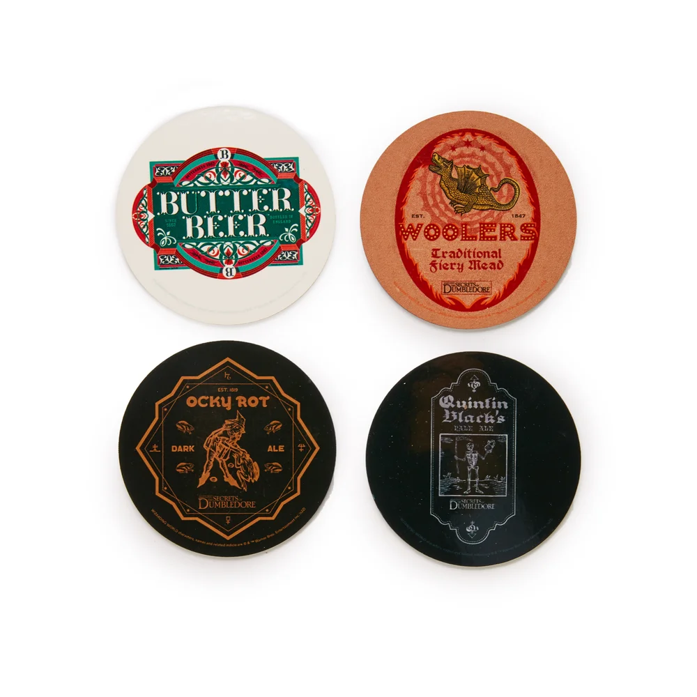 Decorsome x Fantastic Beasts Butter Beer Round Coaster Set Image 1