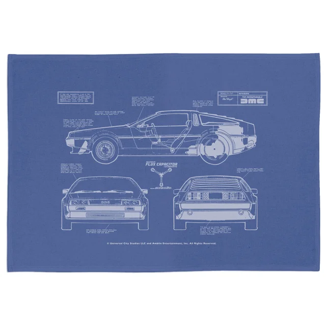 Back To The Future Deloreon Schematic Tea Towel