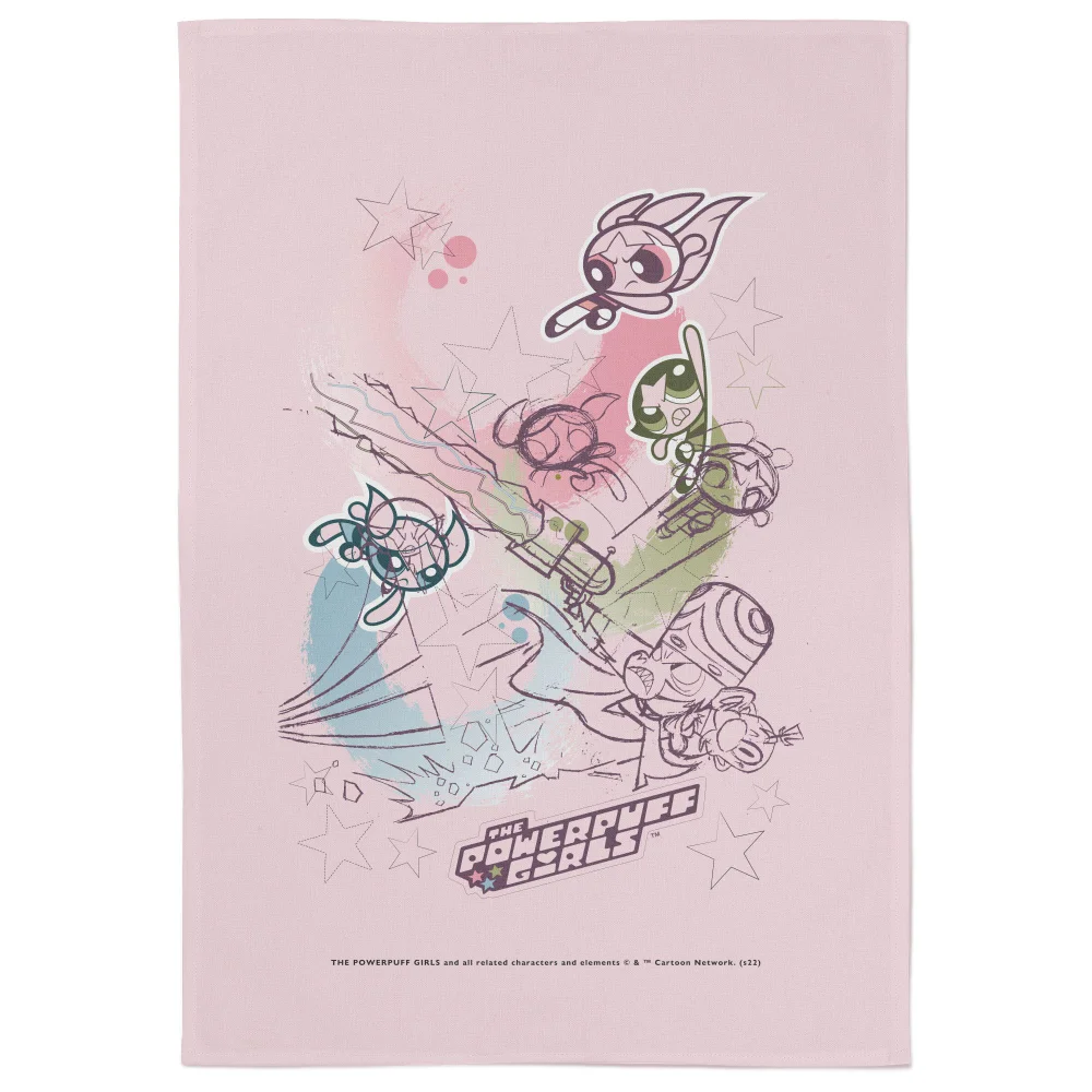 Powerpuff Girls Power Puff Girls Vs Mojo Jojo Tea Towel Image 1