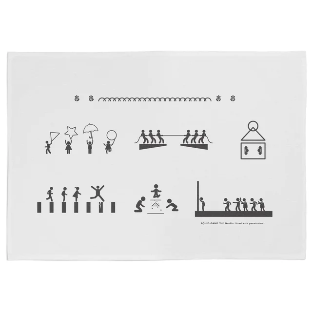Squid Game Playground Games Tea Towel