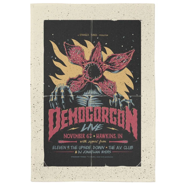 Stranger Things Demogorgon Live Tea Towel