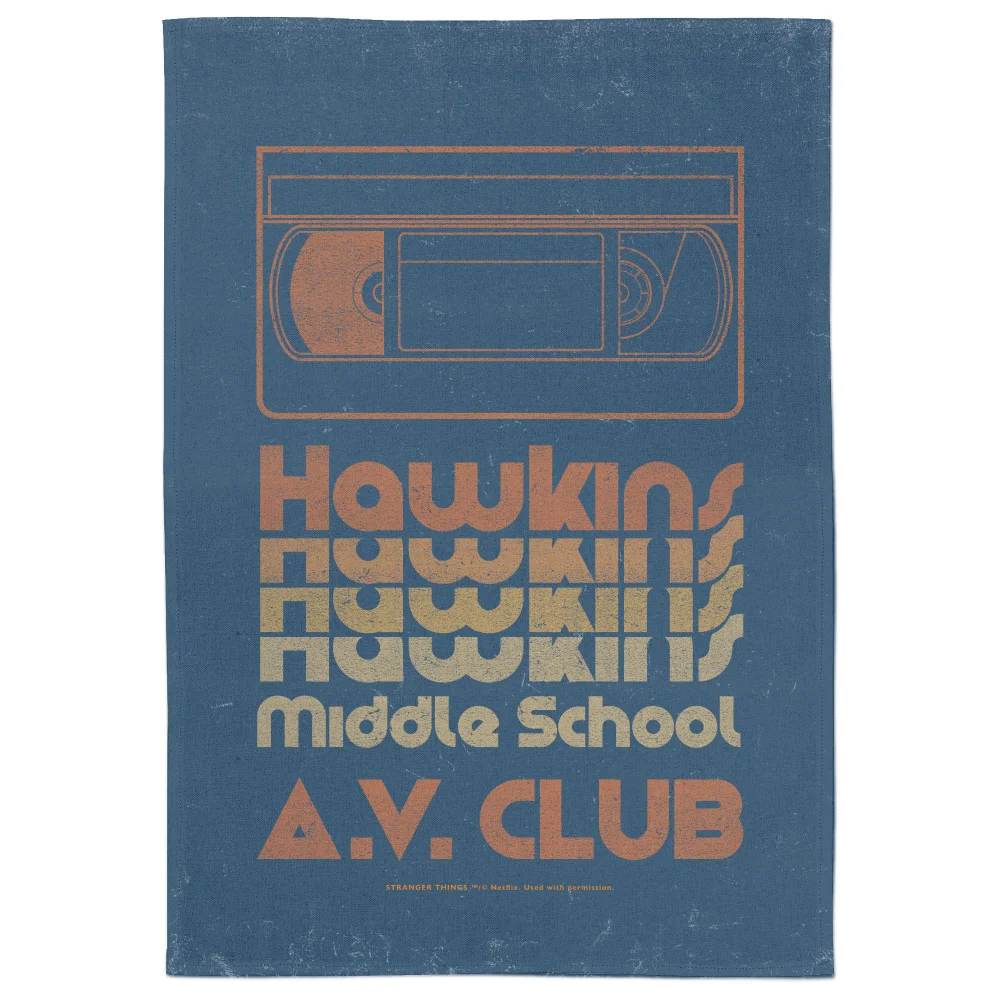 Stranger Things Hawkins A.V. Club Tea Towel Image 1