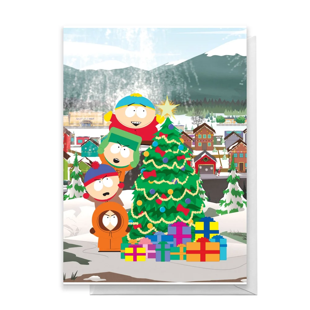 South Park Gang Christmas Tree Greetings Card - Standard Card Image 1