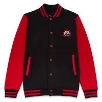 Pokémon Kanto Legendary Embroidered Unisex Varsity Jacket - Black