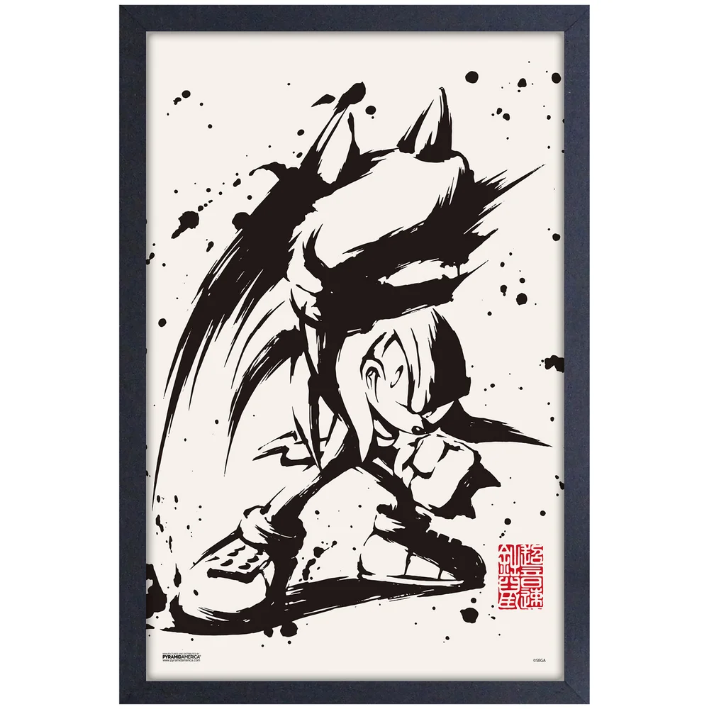 Sonic the Hedgehog Inked Knuckles Framed Art Print Image 1