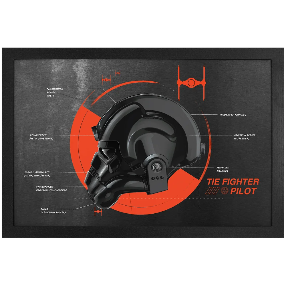 Star Wars TIE Fighter Pilot Diagram Framed Art Print Image 1