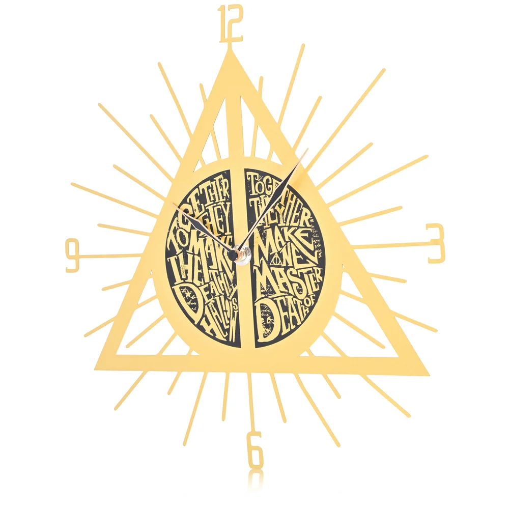 Harry Potter Deathly Hallows Metal Laser Cut Clock Image 1