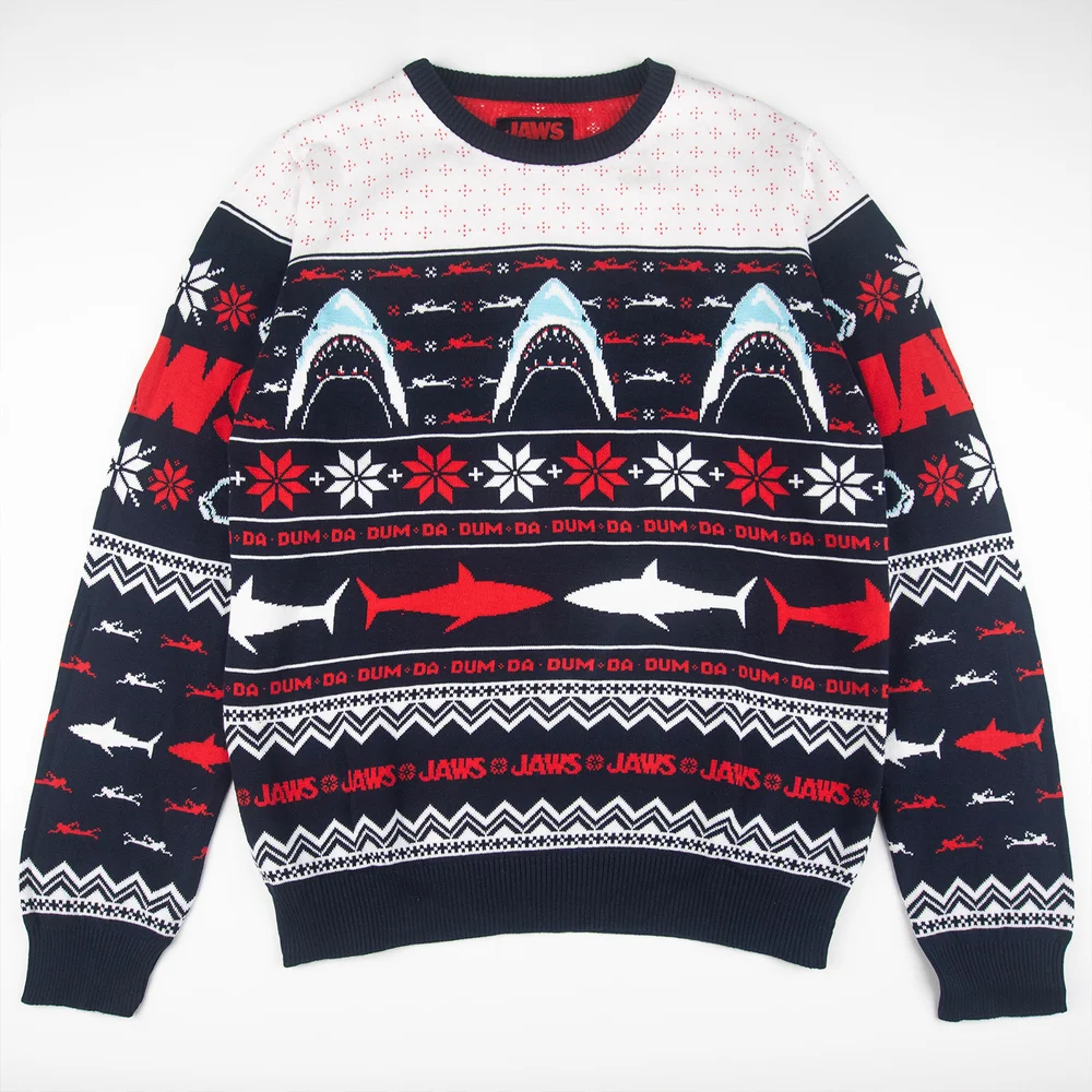 Jaws Great White Christmas Knitted Jumper - XS Image 1