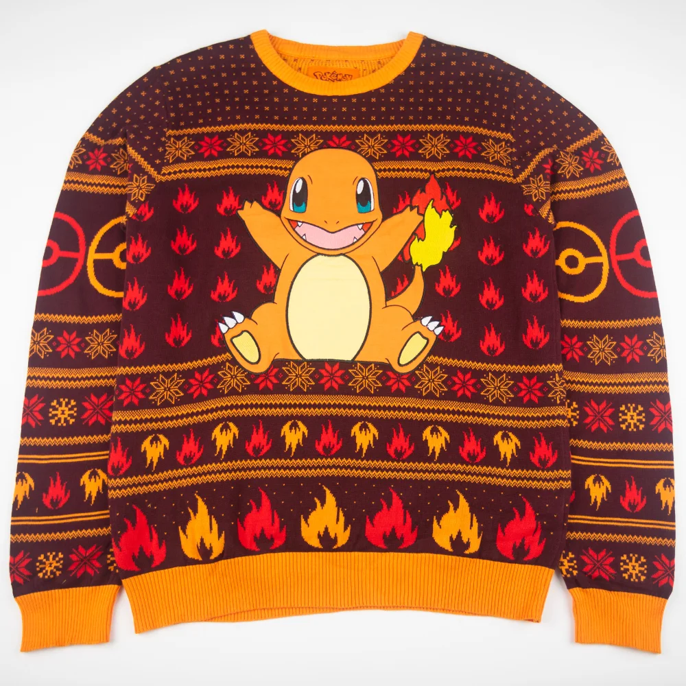 Pokémon Charmander Knitted Christmas Jumper - XS Image 1