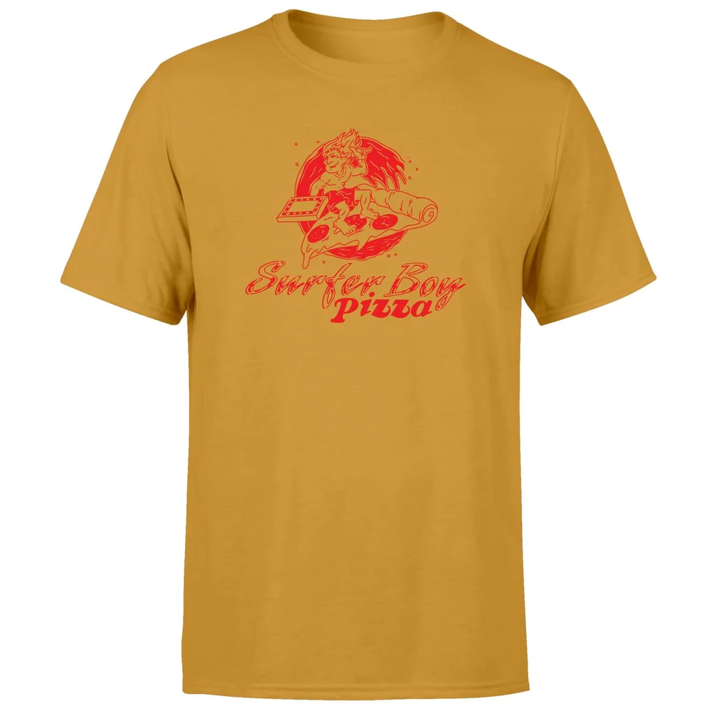 Stranger Things Surfer Boy Pizza Unisex T-Shirt - Mustard - XXL Image 1