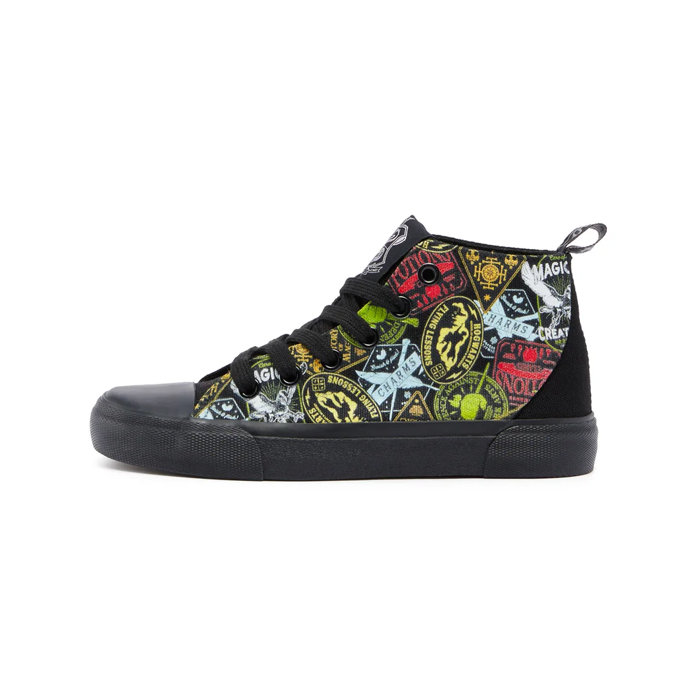 Akedo x Harry Potter Badges Kids' High Top - All Black - UK Kids 10 / EU28 Image 1