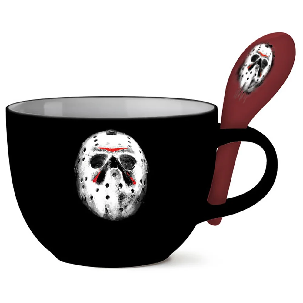 Friday the 13th Ceramic Soup Mug with Spoon Image 1