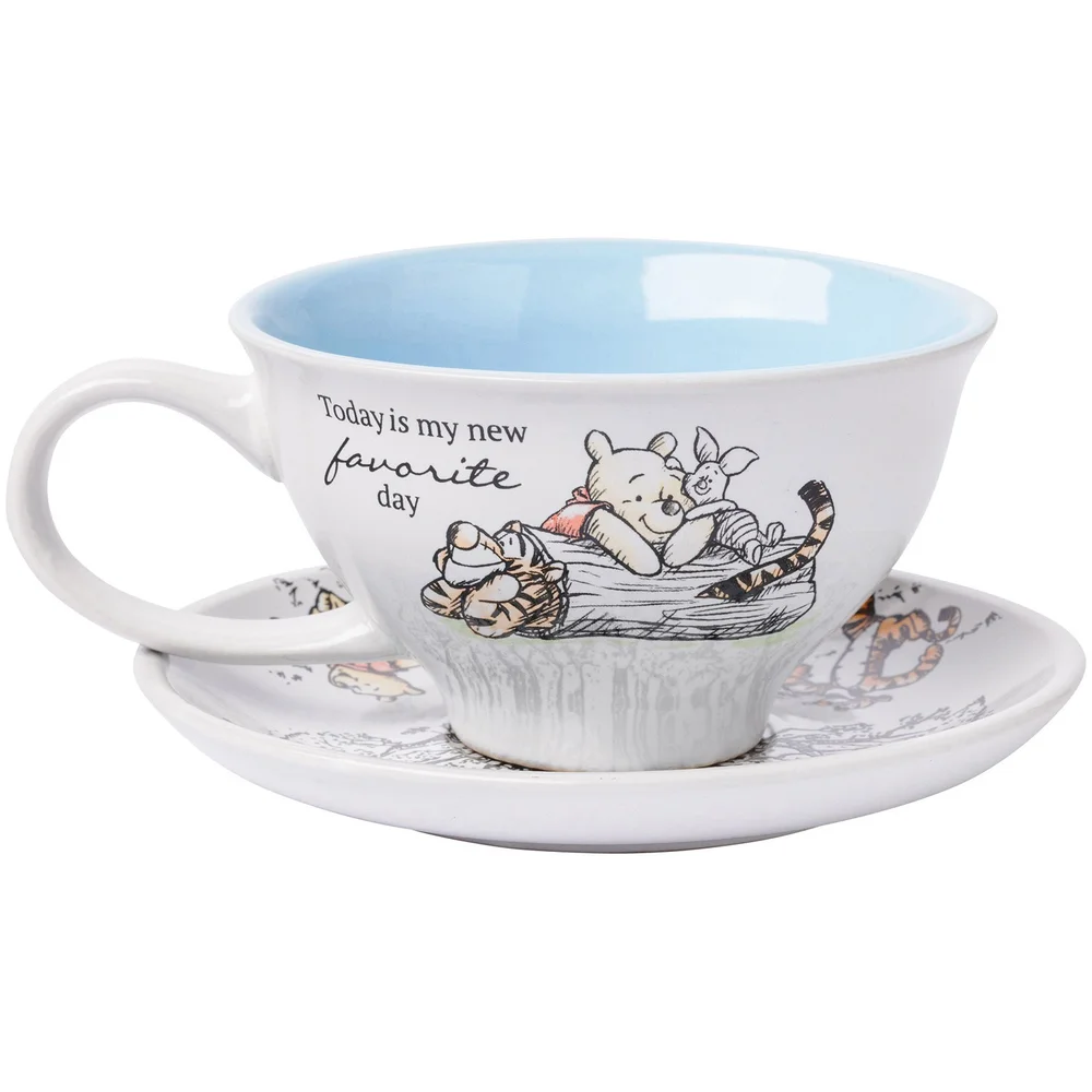 Disney Winnie the Pooh New Favorite Day Ceramic Teacup and Saucer Image 1