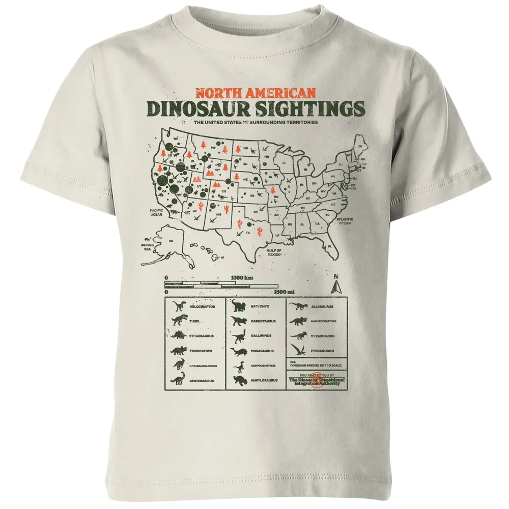 Jurassic World Dinosaur Sightings Kids' T-Shirt - Cream - 7-8 Years Image 1