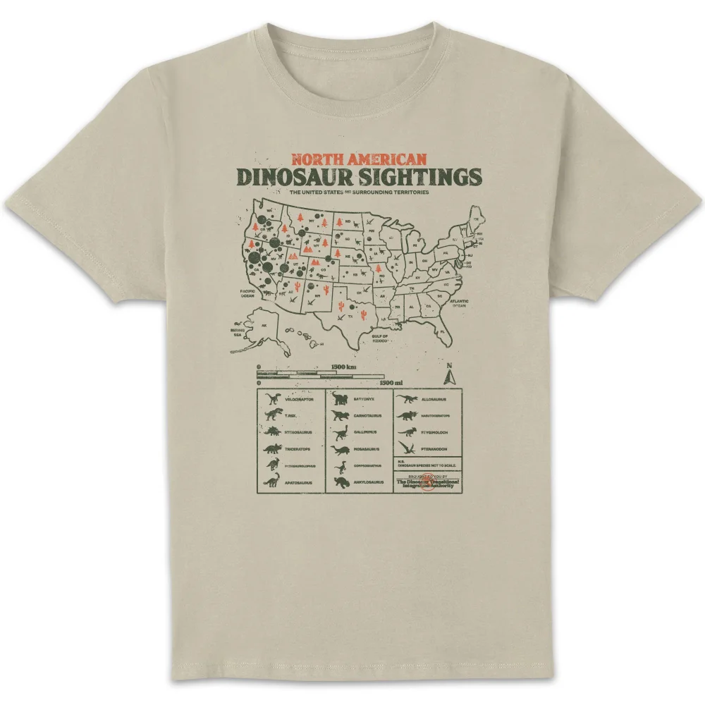 Jurassic World Dinosaur Sightings Men's T-Shirt - Cream - L Image 1