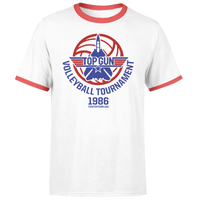 Top Gun Volleyball Tournament Unisex Ringer T-Shirt - White/Red - undefined undefined