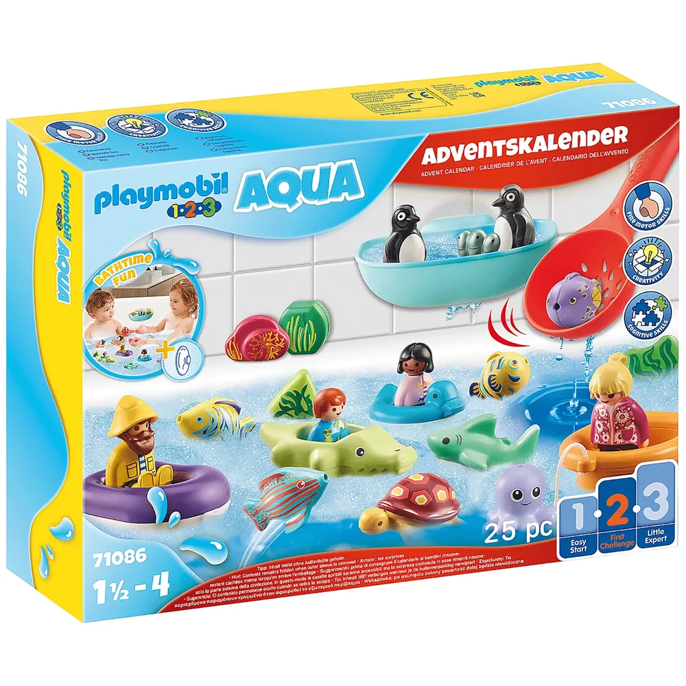 Playmobil 1.2.3 AQUA Bath Time Fun Advent Calendar (71086) Image 1