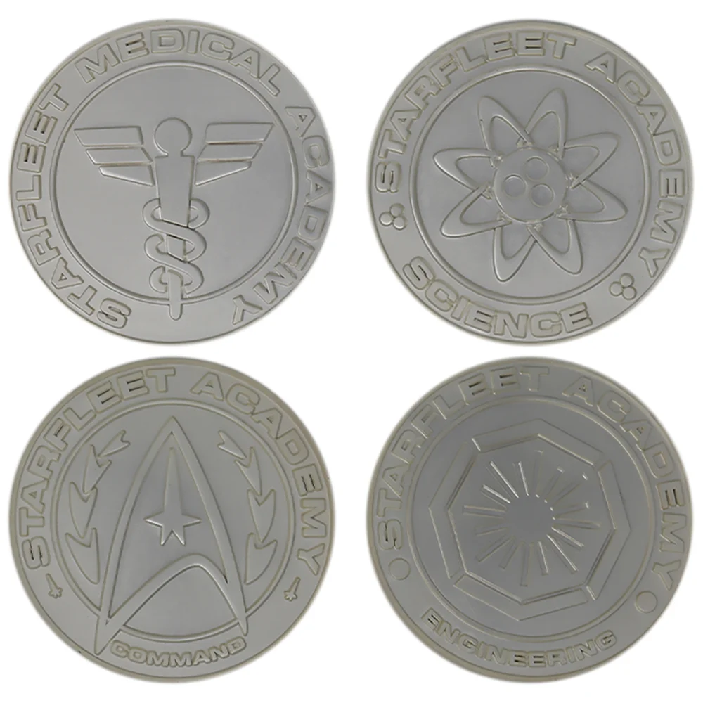 Fanattik Star Trek Set of 4 Starfleet Division Medallions in .999 Silver Plating Image 1