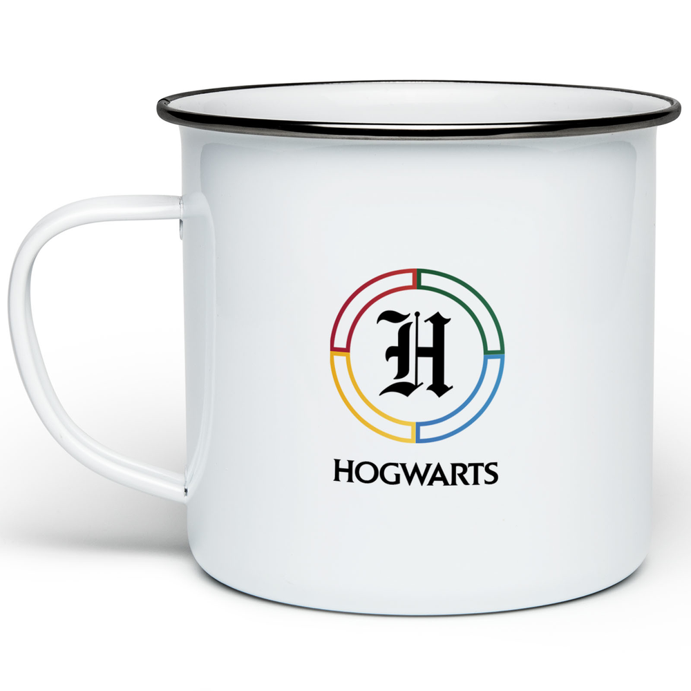 Harry Potter Hogwarts Crest Enamel Mug - White Image 1