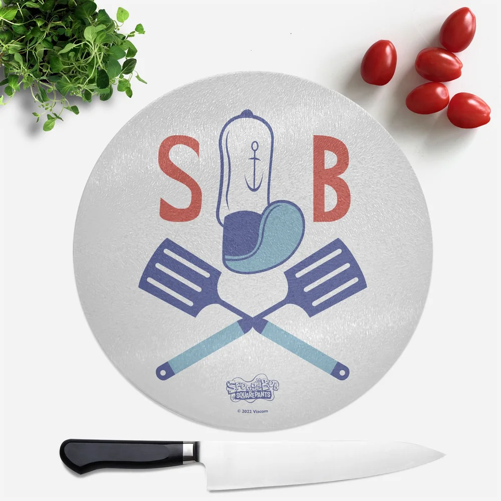 Spongebob Squarepants Coat Of Arms Round Chopping Board Image 1