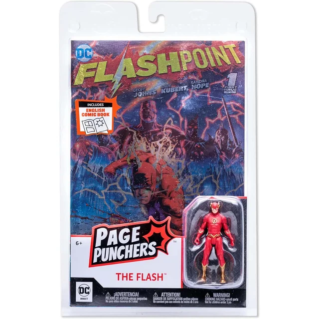 McFarlane DC Direct The Flash 3 Inch Action Figure with Flashpoint Comic Metallic Cover SDCC Variant