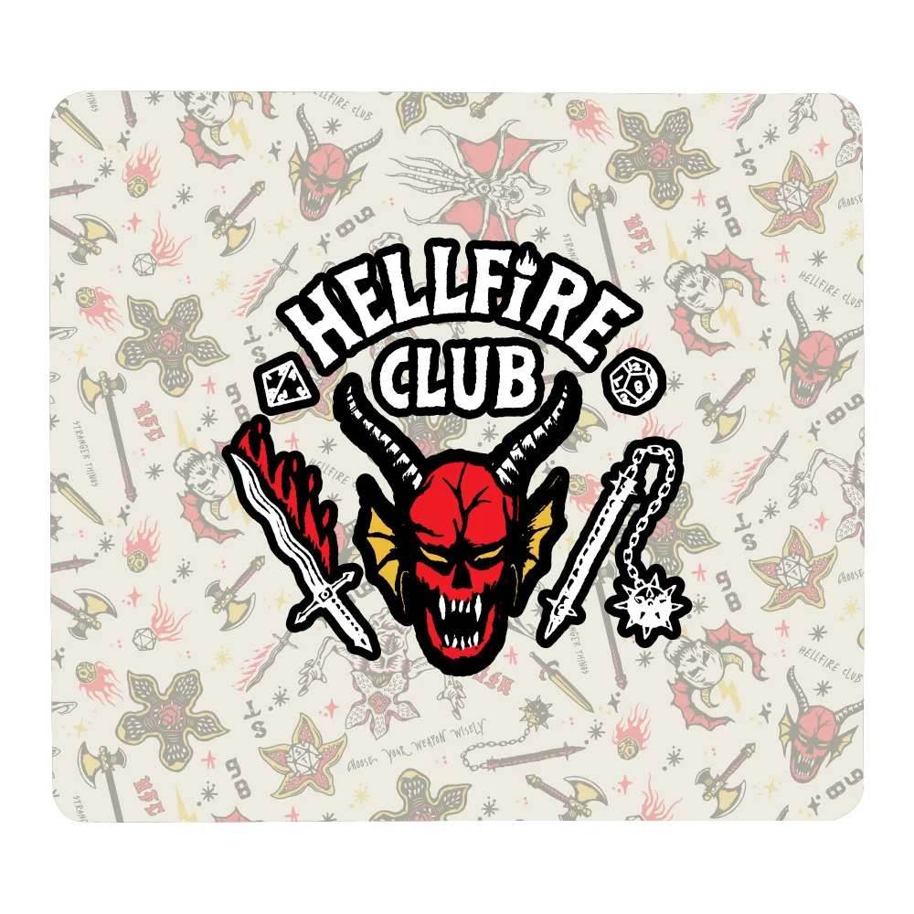 Stranger Things Hellfire Club Icons Gaming Mouse Mat - Small Image 1