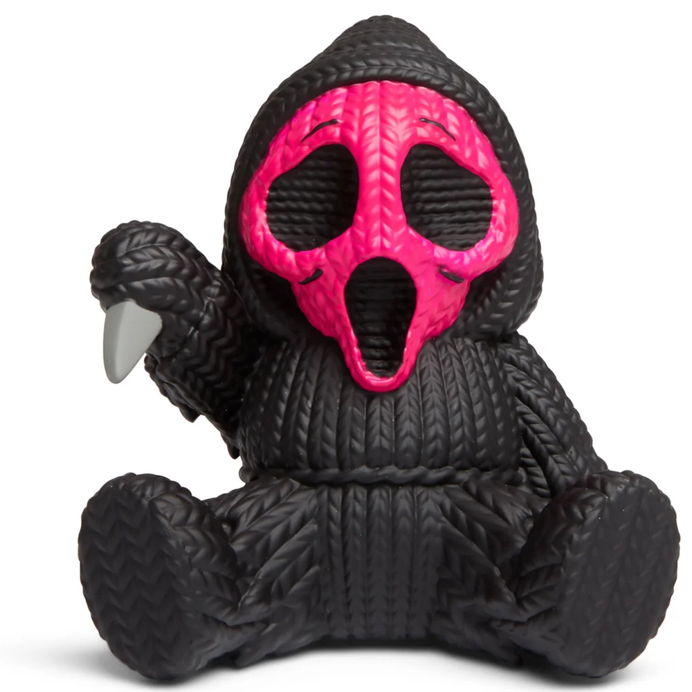 Handmade by Robotos Horror Scream Ghost Face Fluorescent Pink Variant Vinyl Figure Knit Series 081 Image 1