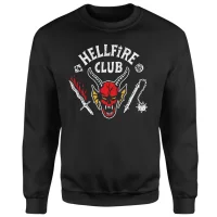 Stranger Things Hellfire Club Vintage Sweatshirt - Black - undefined undefined