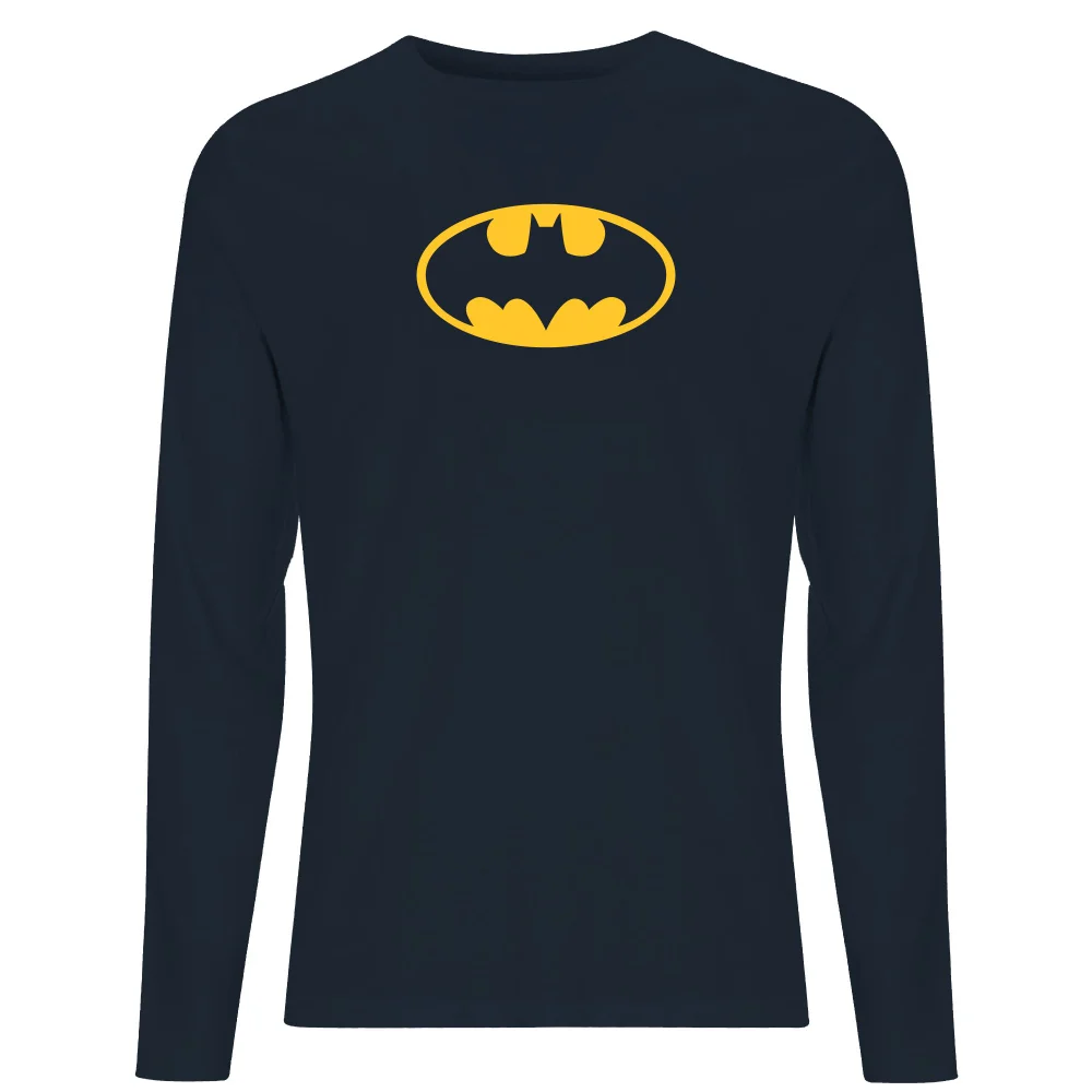 Justice League Batman Logo Men's Long Sleeve T-Shirt - Navy - S Image 1