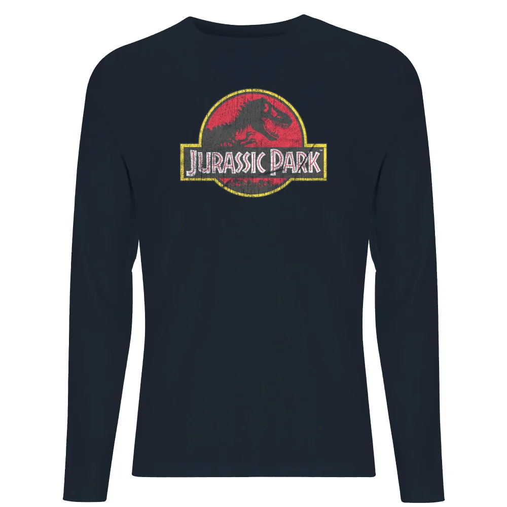 Jurassic Park Logo Men's Long Sleeve T-Shirt - Navy - S Image 1