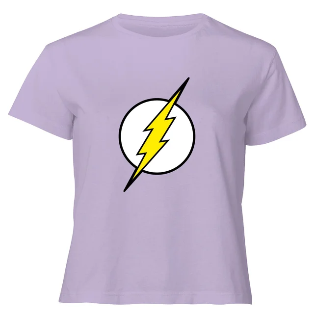 Justice League Flash Logo Women's Cropped T-Shirt - Lilac