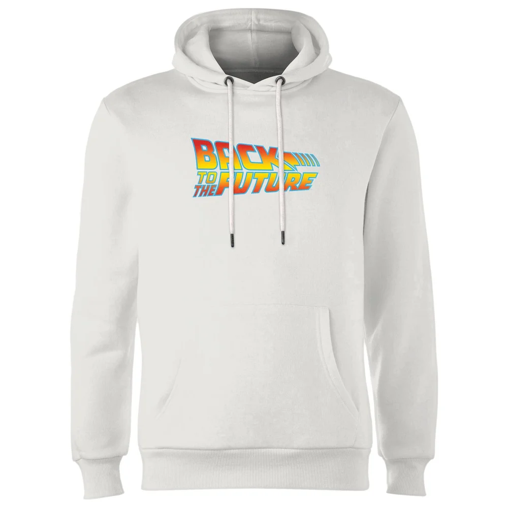 Back To The Future Classic Logo Hoodie - White - S Image 1
