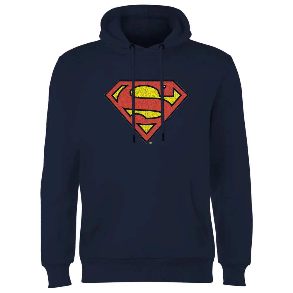 Official Superman Crackle Logo Hoodie - Navy - S Image 1