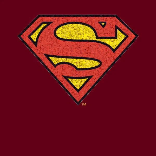 Official Superman Crackle Logo Hoodie - Burgundy