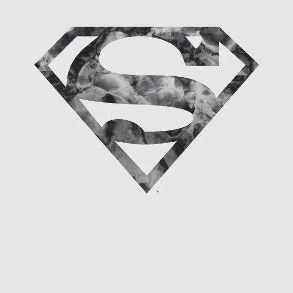 Marble Superman Logo Hoodie - Grey