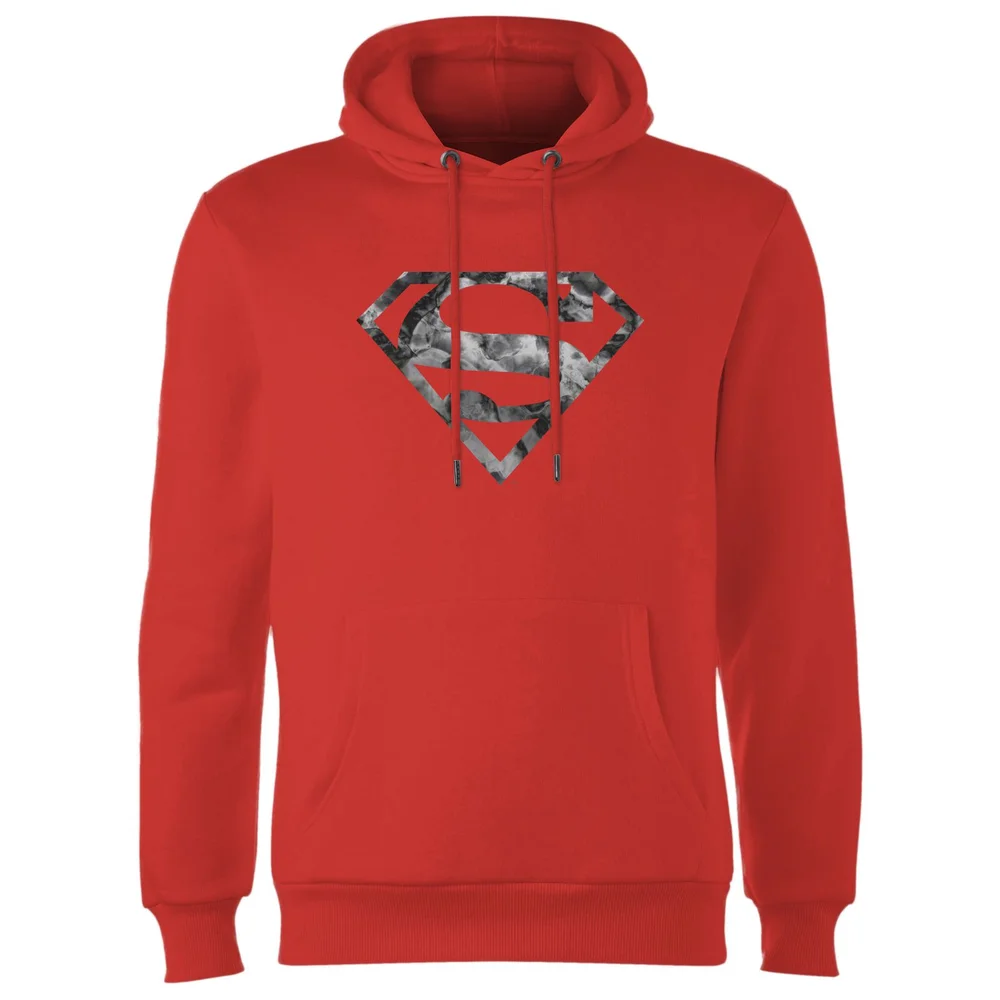 Marble Superman Logo Hoodie - Red - XXL Image 1