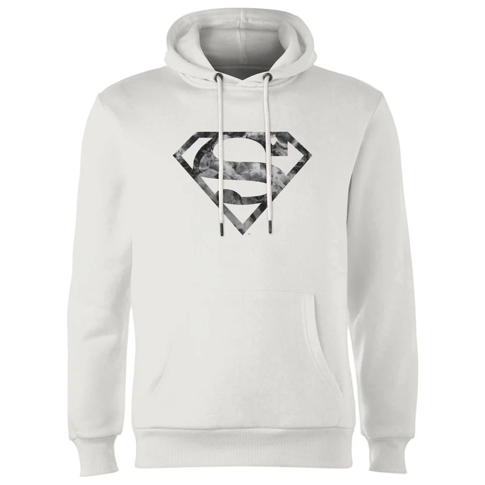 Marble Superman Logo Hoodie - White - S Image 1