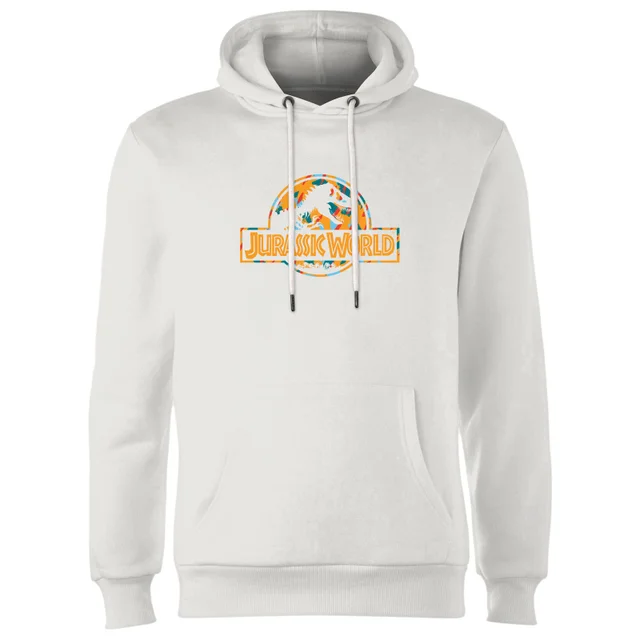 Jurassic Park Logo Tropical Hoodie - White