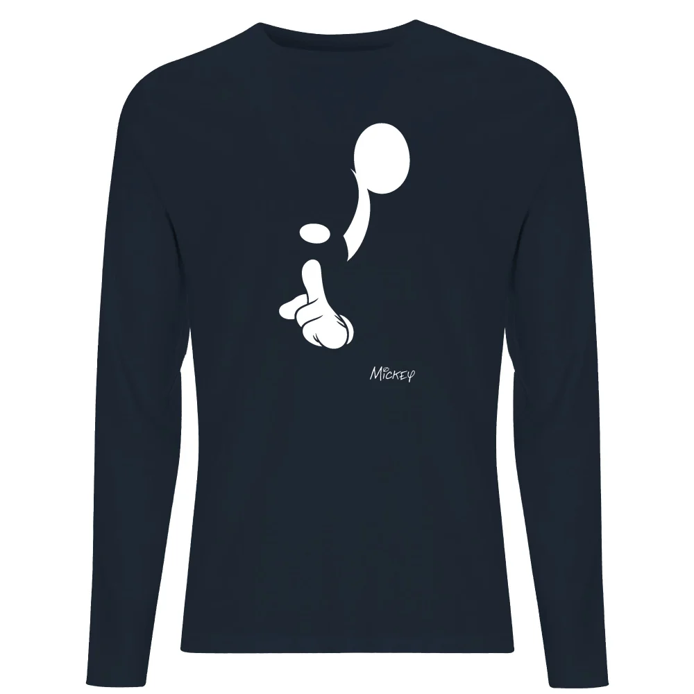 Disney Shush Men's Long Sleeve T-Shirt - Navy - S Image 1