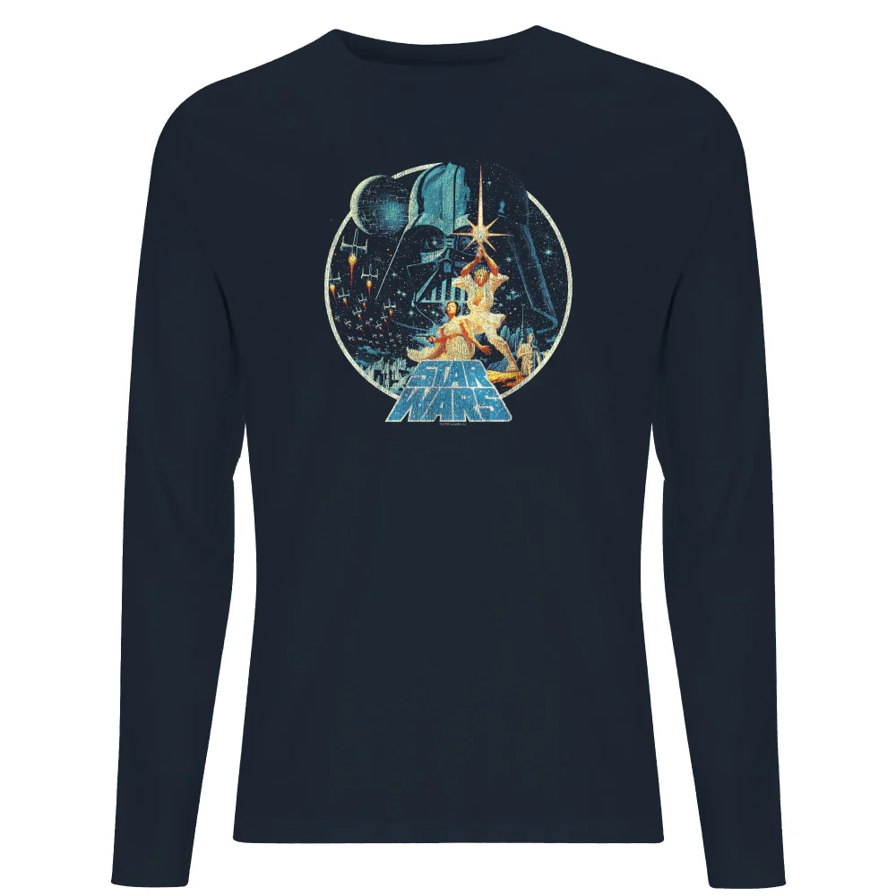 Star Wars Classic Vintage Victory Men's Long Sleeve T-Shirt - Navy - S Image 1