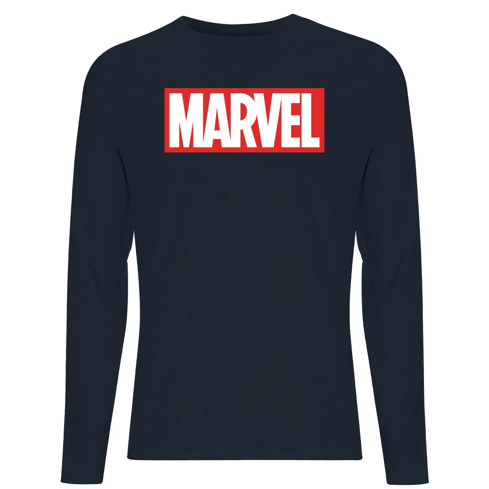 Marvel Logo Men's Long Sleeve T-Shirt - Navy - S Image 1