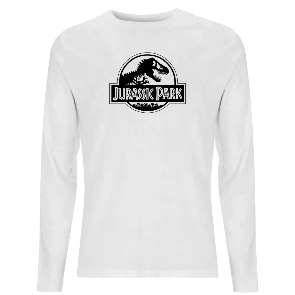 Jurassic Park Logo Men's Long Sleeve T-Shirt - White - S Image 1