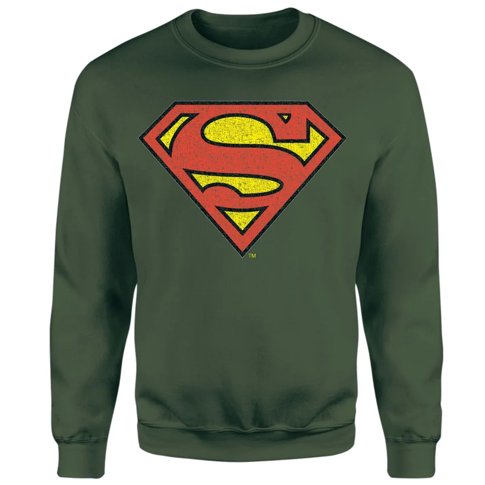 Official Superman Crackle Logo Sweatshirt - Green - S Image 1