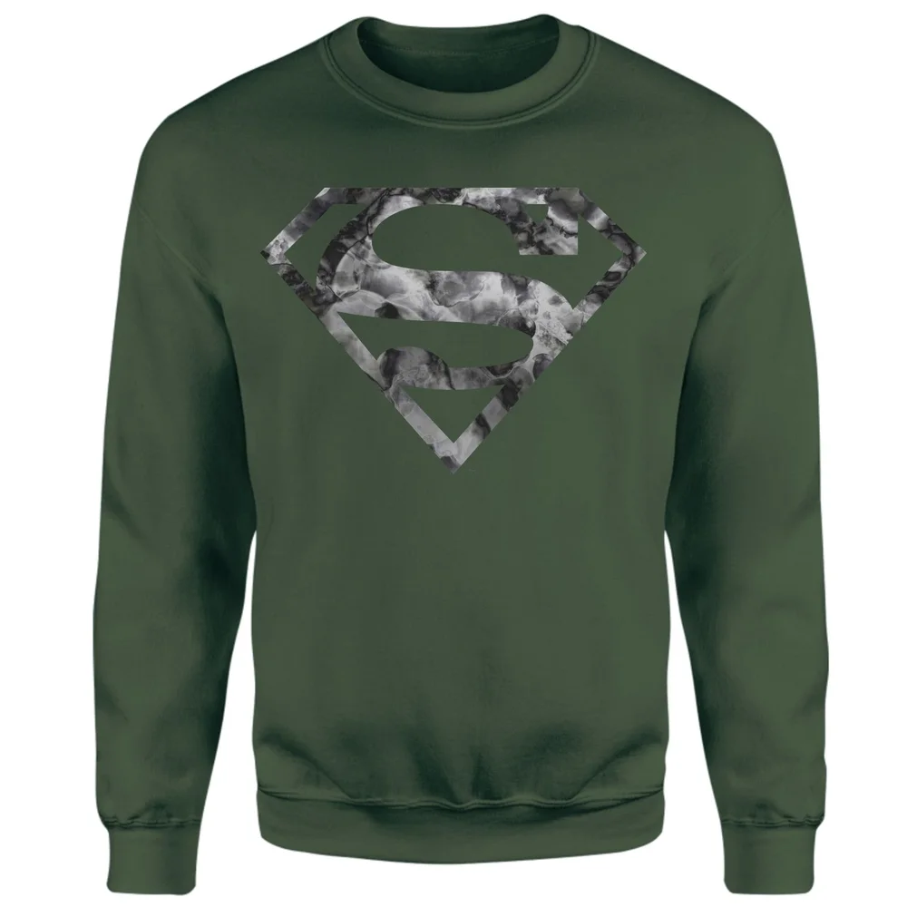Marble Superman Logo Sweatshirt - Green - S Image 1